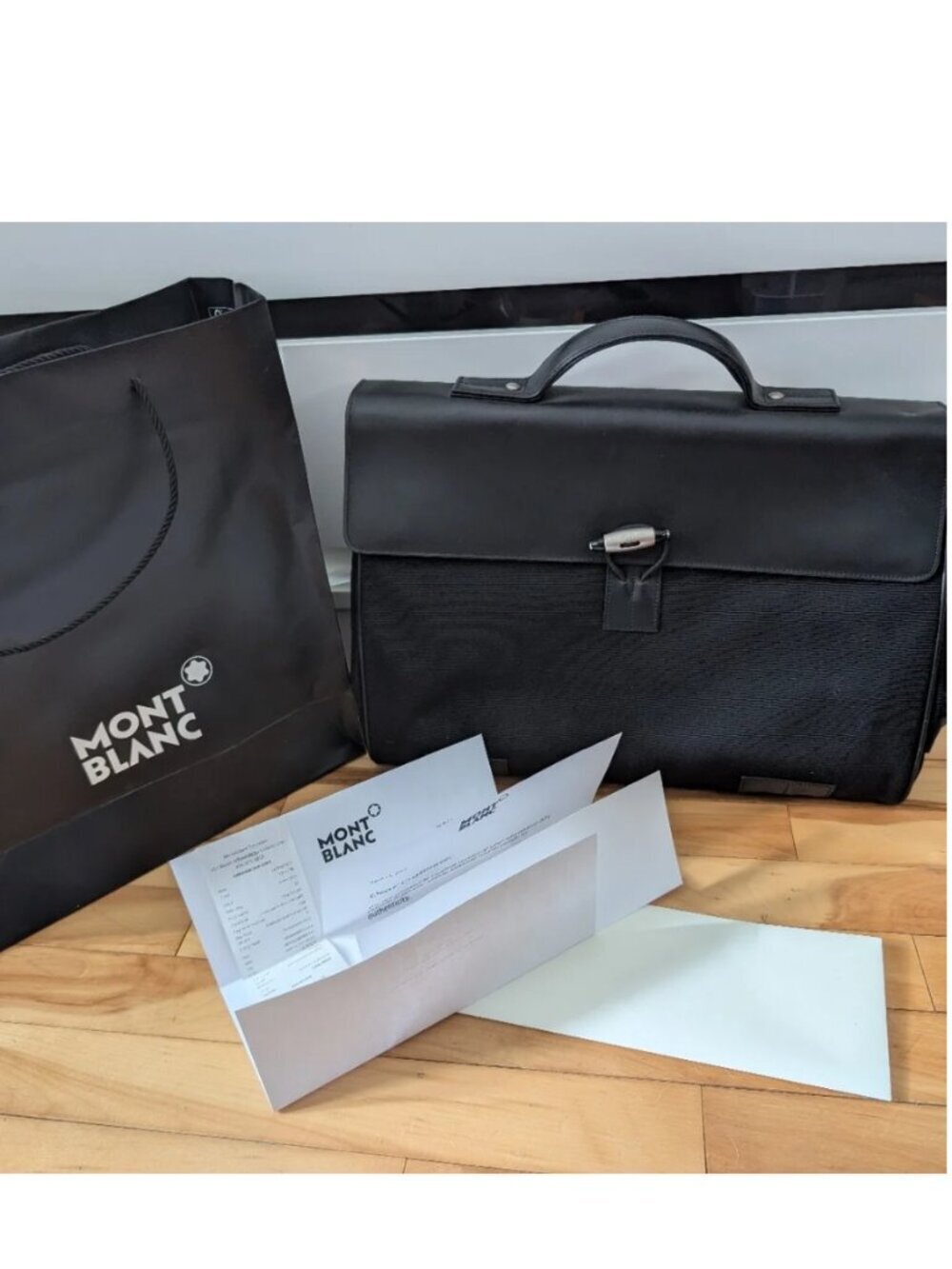 Authentic Montblanc MB8772 Double Briefcase - Like New with Papers